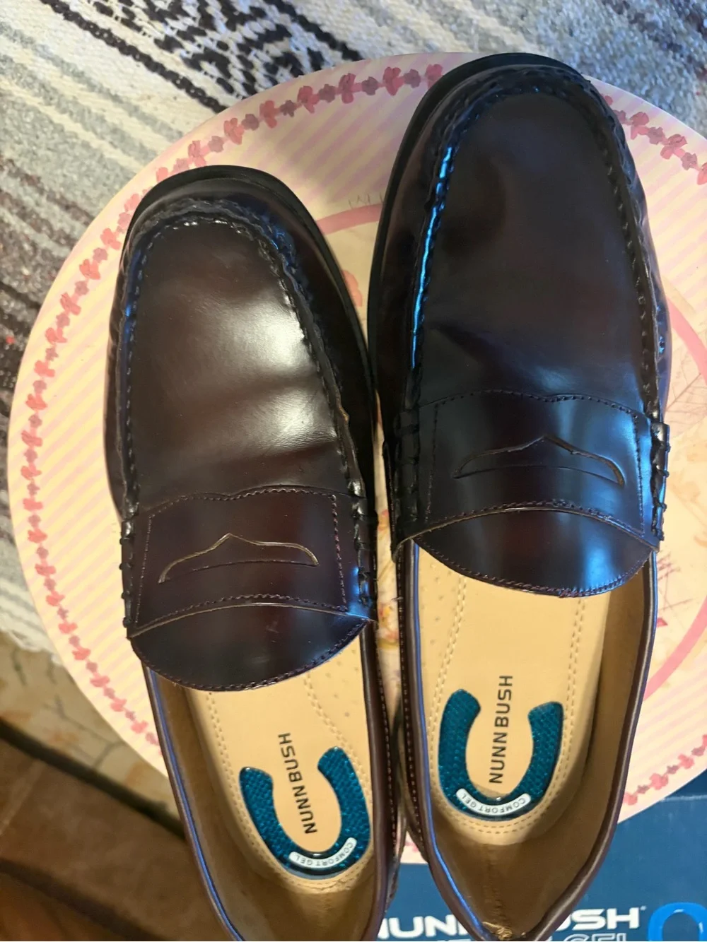 Nunn Bush Men’s Penny Loafers in Dark Brown Leather